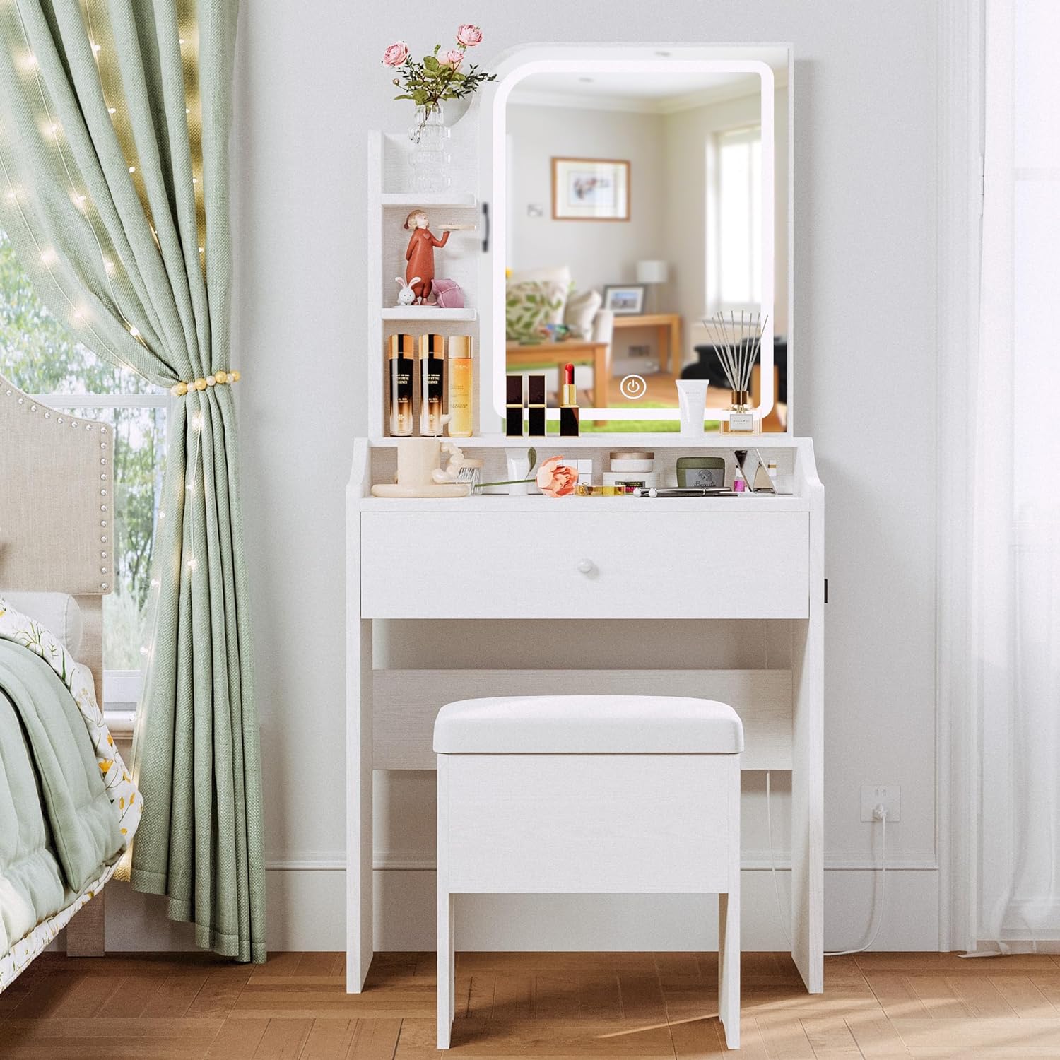 Desk Vanity Setup - Coiffeuse de haute qualité avec grand