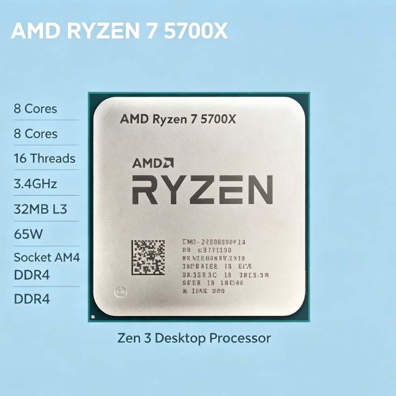 Amd Cpu Ryzen 7 - Processeur AMD Ryzen 7 5700X 65W