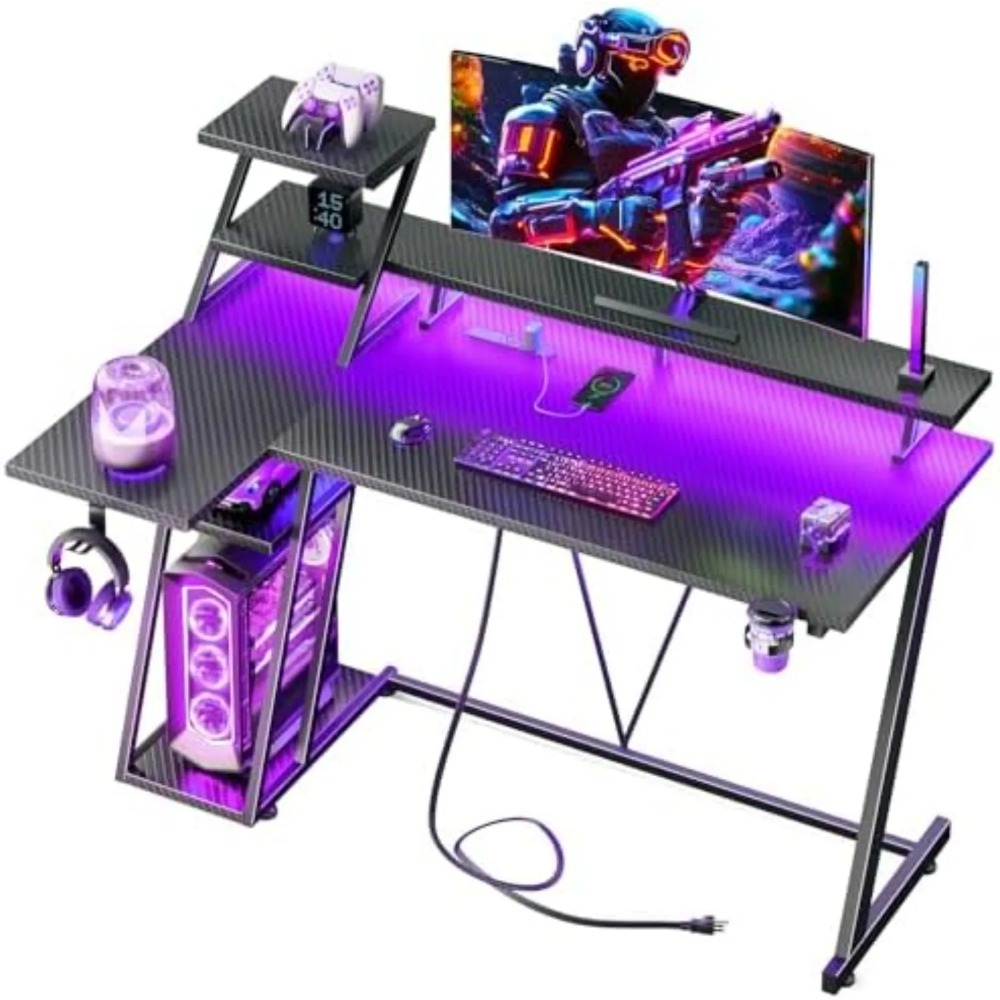 L Shaped Desk Setup - Bureau de jeu de 40 pouces