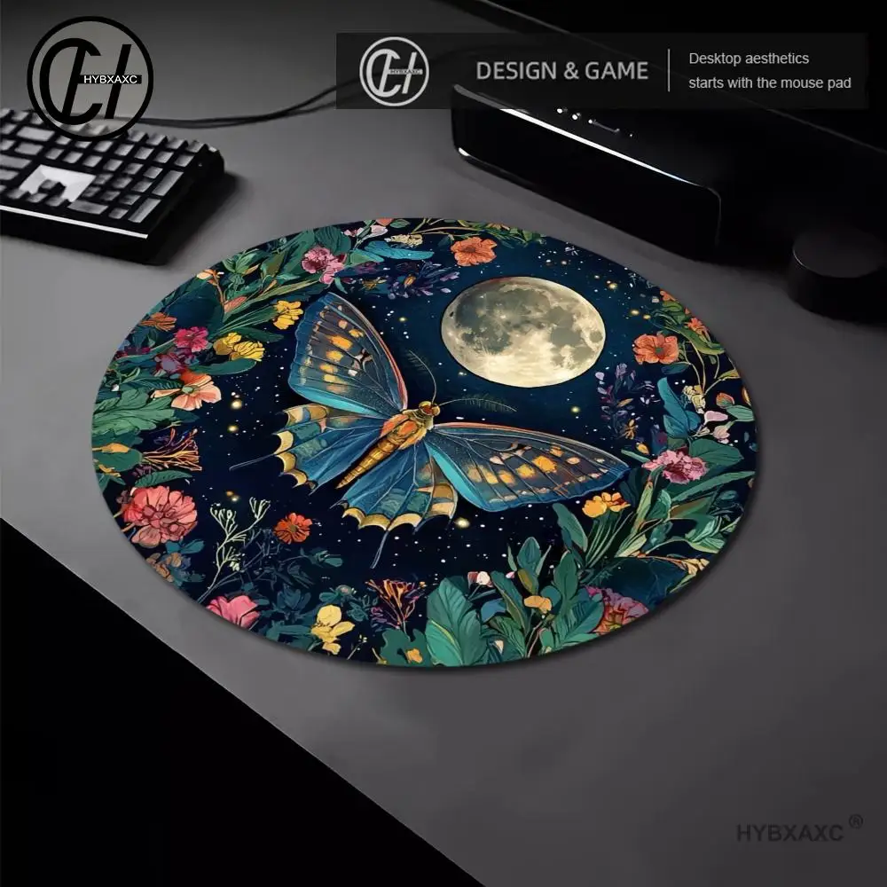 Desk Setup With Plants - Tapis de souris rond à motif