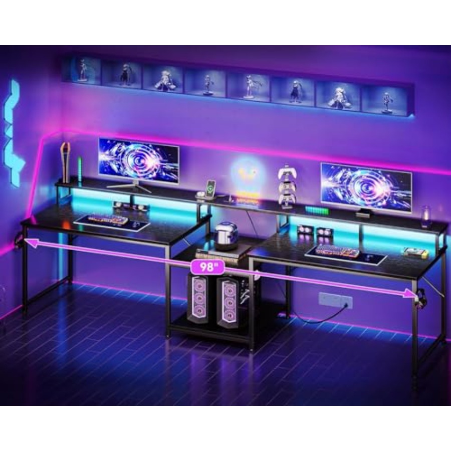 Bureau de jeu pour deux person - L Shaped Desk Setup avis et prix