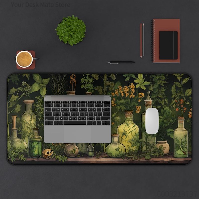 Tapis de bureau vert motif pla - Desk Setup With Plants avis et prix
