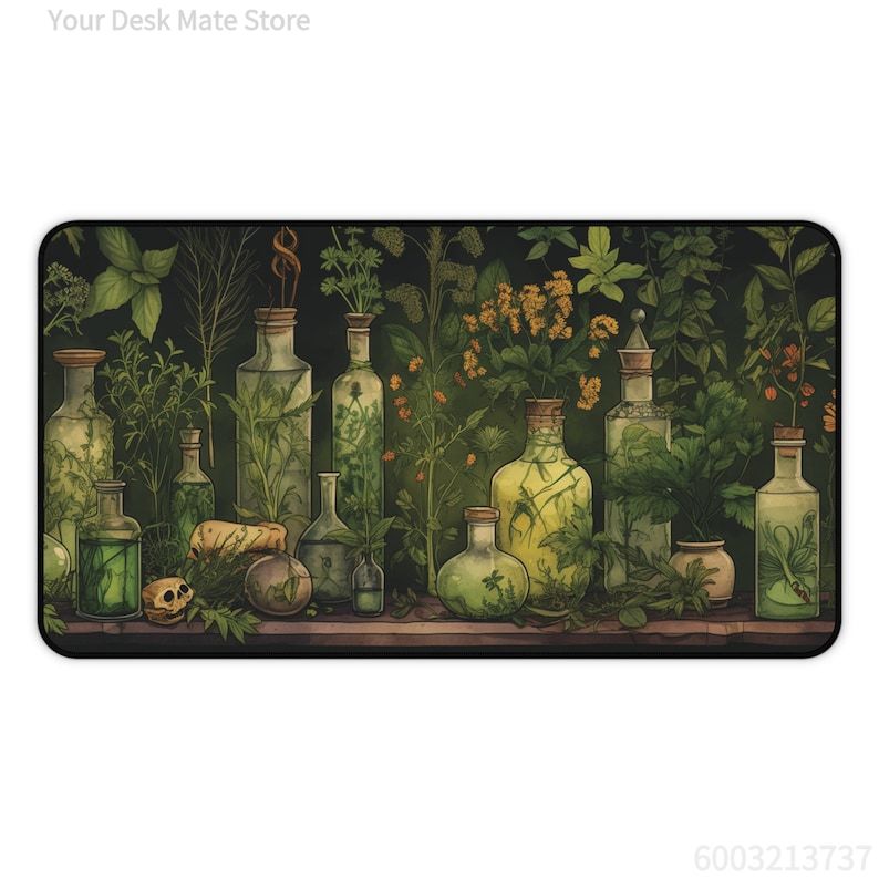Tapis de bureau vert motif pla - Desk Setup With Plants avis et prix