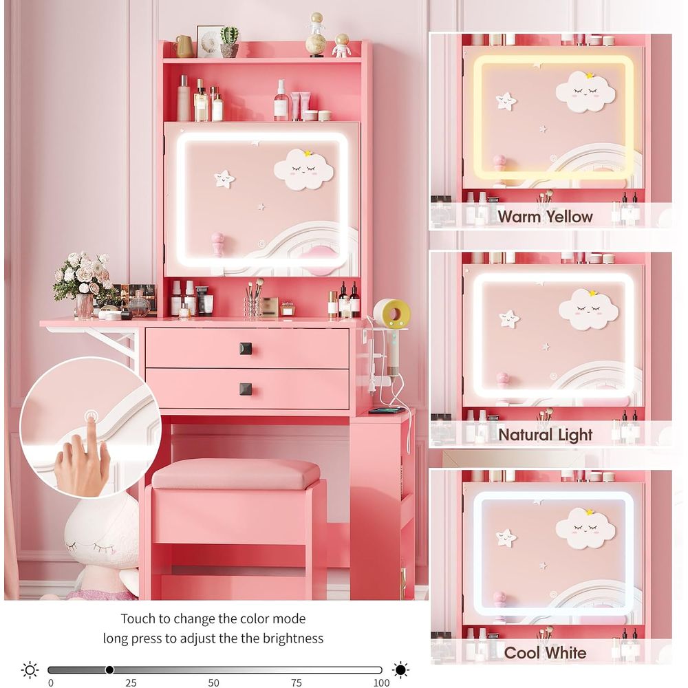 Petit bureau de maquillage Vab - Desk Vanity Setup avis et prix