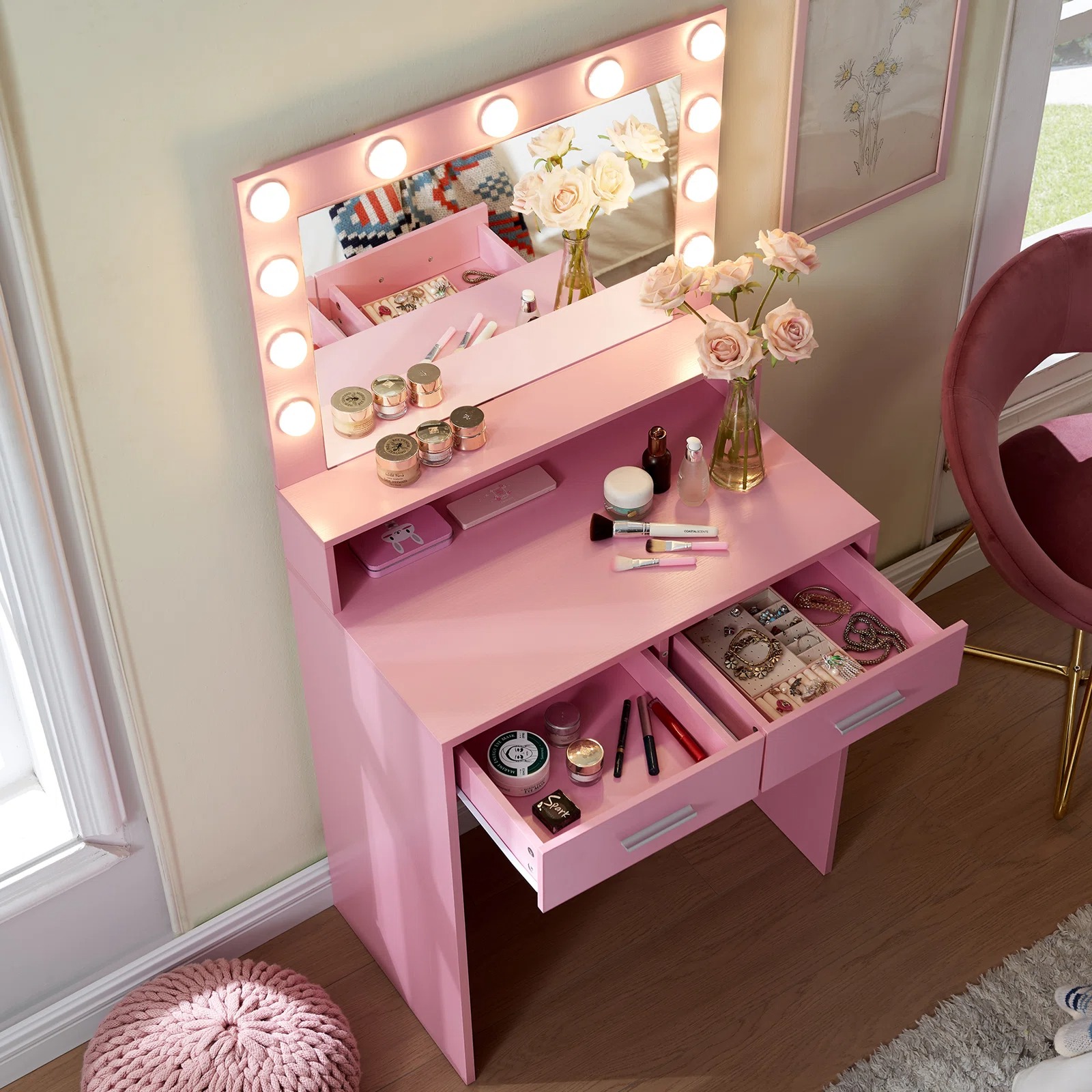 Coiffeuse de haute qualité ave - Desk Vanity Setup avis et prix