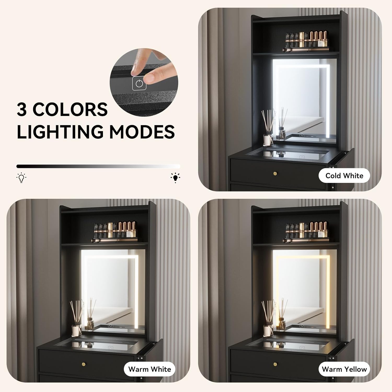 Mini coiffeuse noire pour cham - Desk Vanity Setup avis et prix
