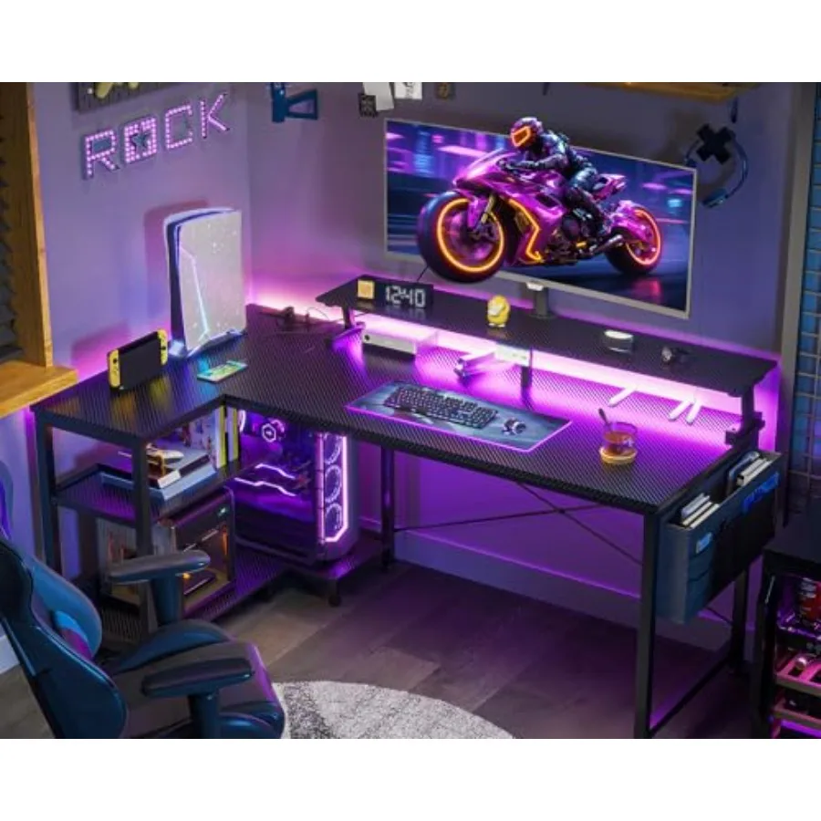 Bureau de jeu en forme de L av - L Shaped Desk Setup avis et prix