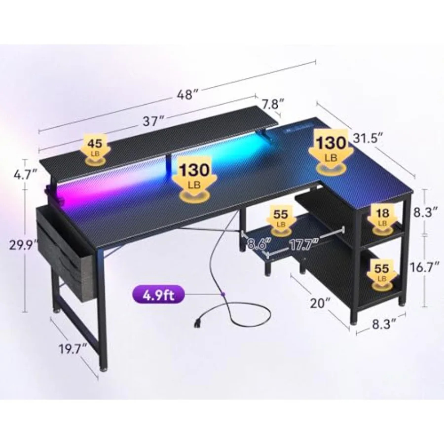 Bureau de jeu en forme de L av - L Shaped Desk Setup avis et prix