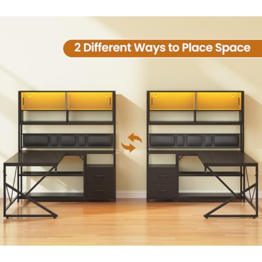 Bureau de jeu en forme de L av - L Shaped Desk Setup avis et prix