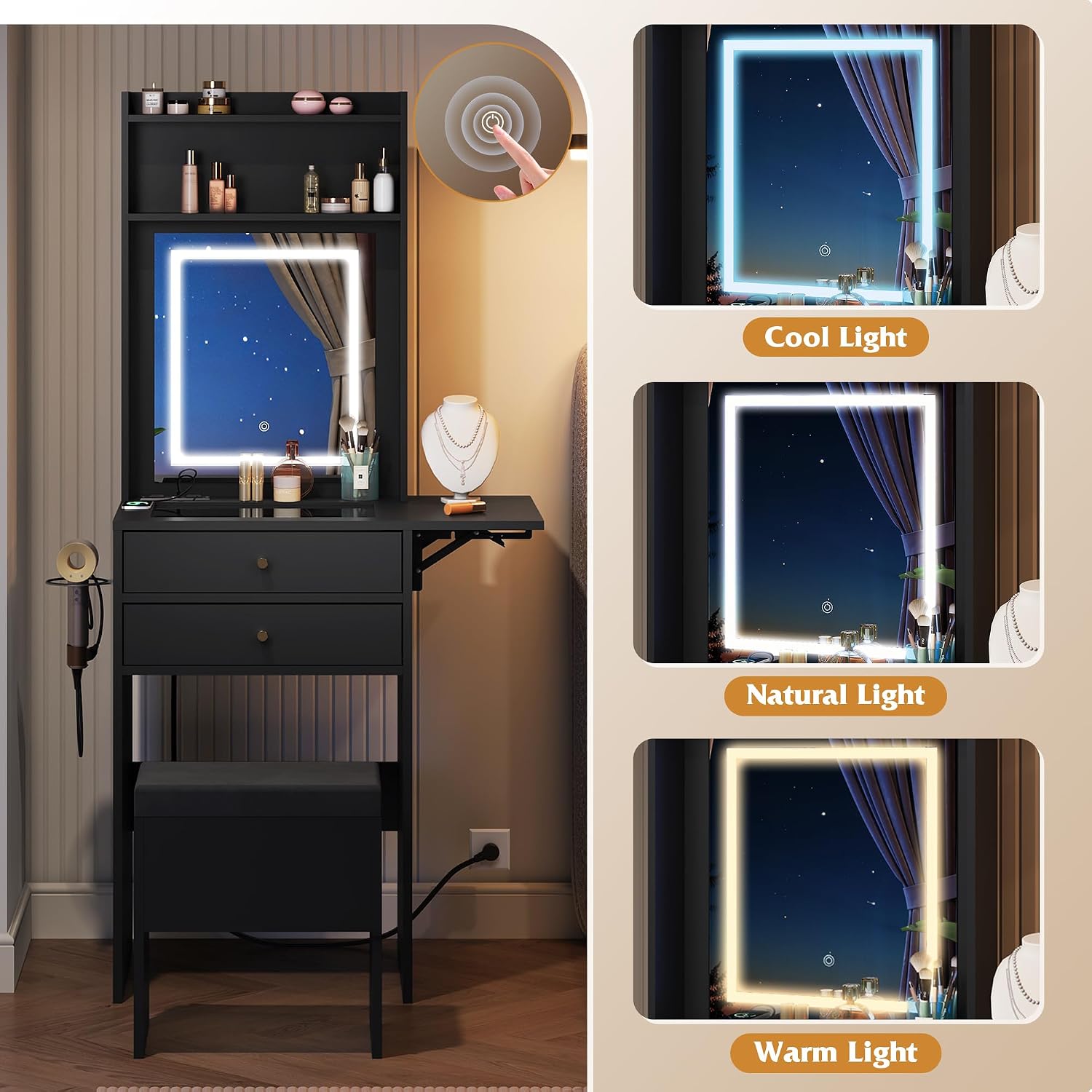 Petit bureau de maquillage noi - Desk Vanity Setup avis et prix
