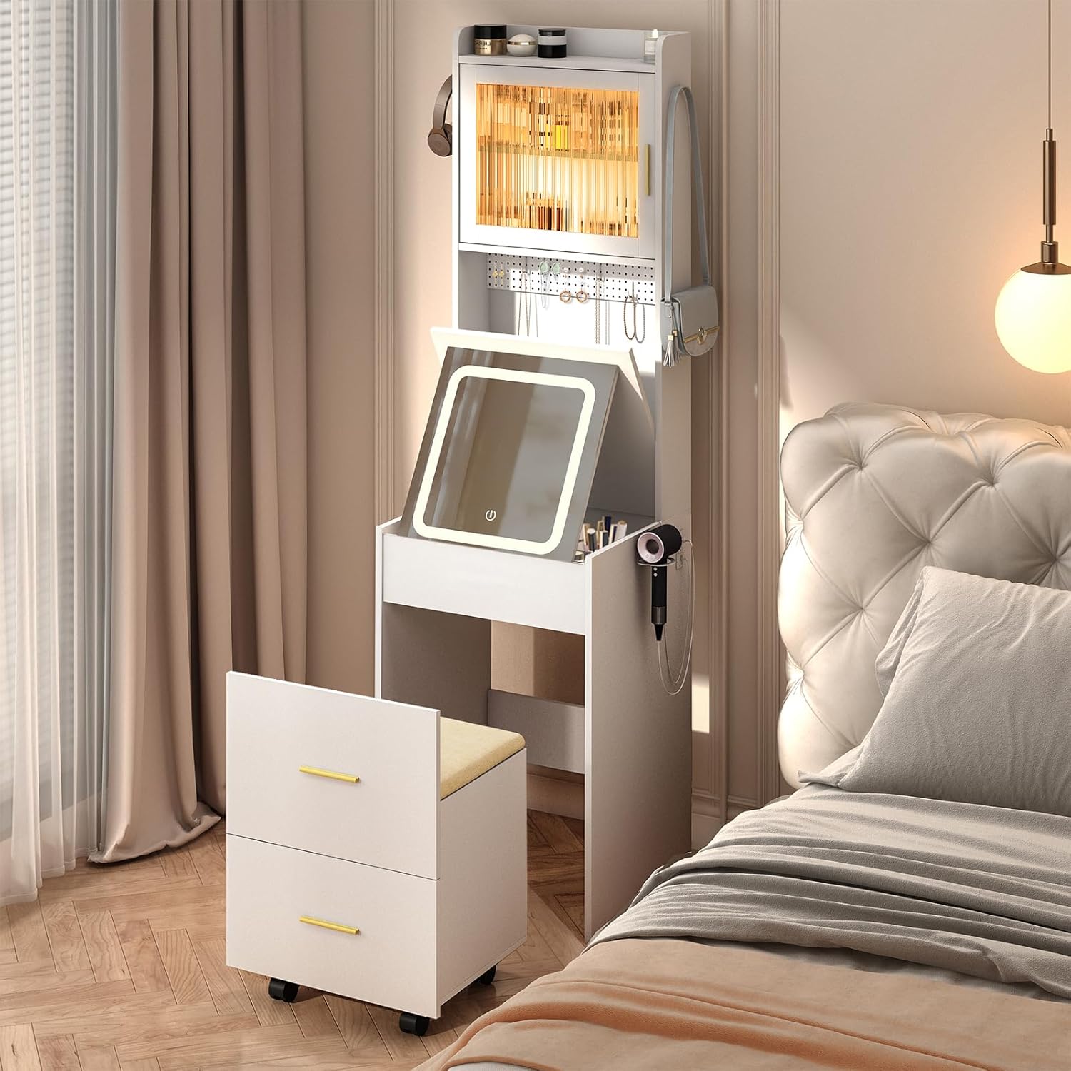 Bureau de vanité 3 en 1 avec m - Desk Vanity Setup avis et prix