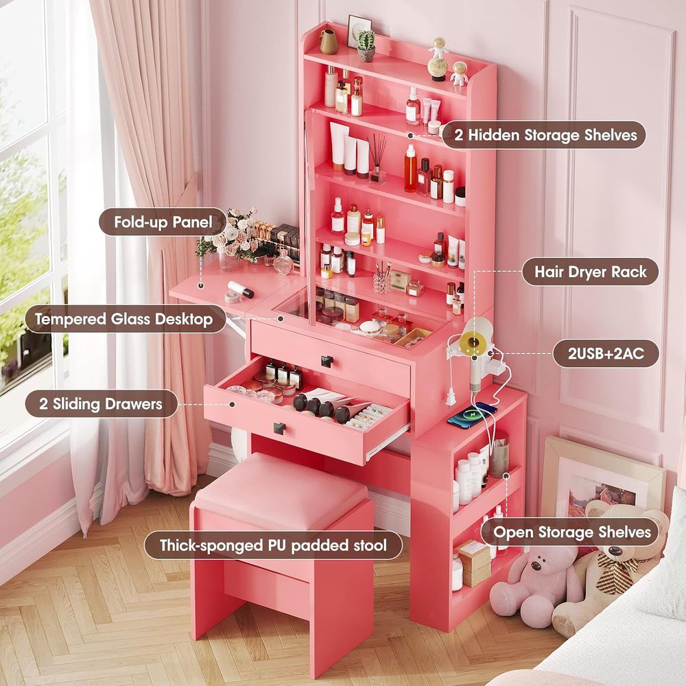 Petit bureau de maquillage Vab - Desk Vanity Setup avis et prix