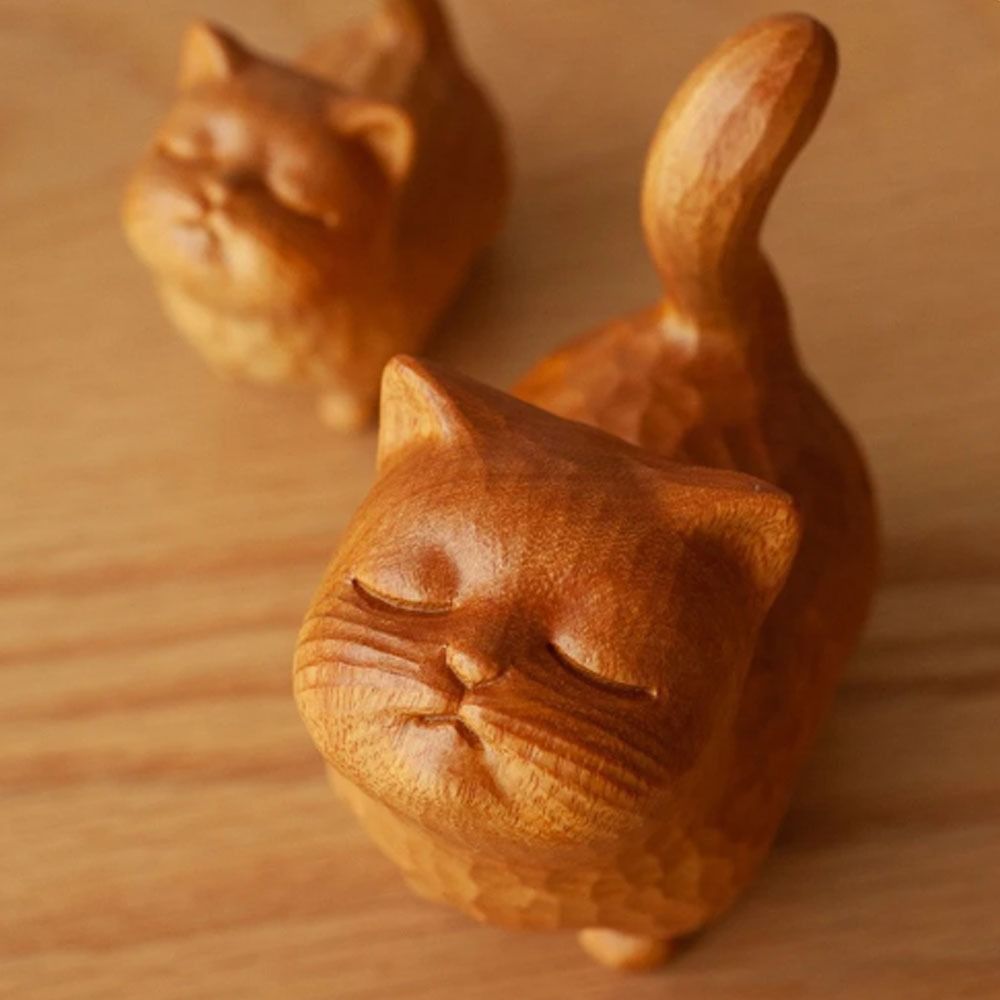 Cadeau en bois chat ornement p - Desk Setup Nature avis et prix