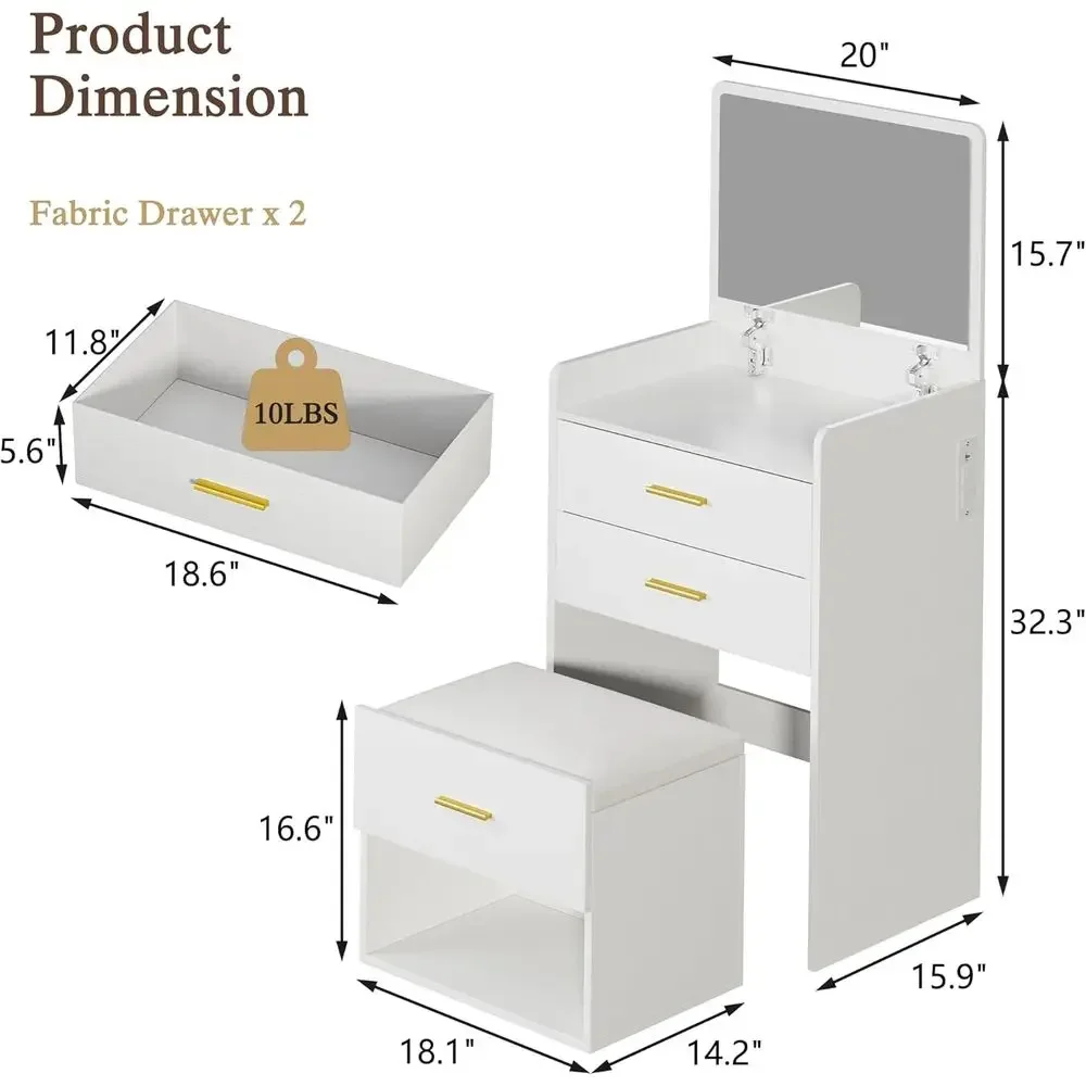 Coiffeuse 3-en-1 avec miroir r - Desk Vanity Setup avis et prix