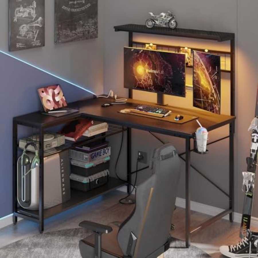 Bureau de jeu de 42 pouces ave - L Shaped Desk Setup avis et prix
