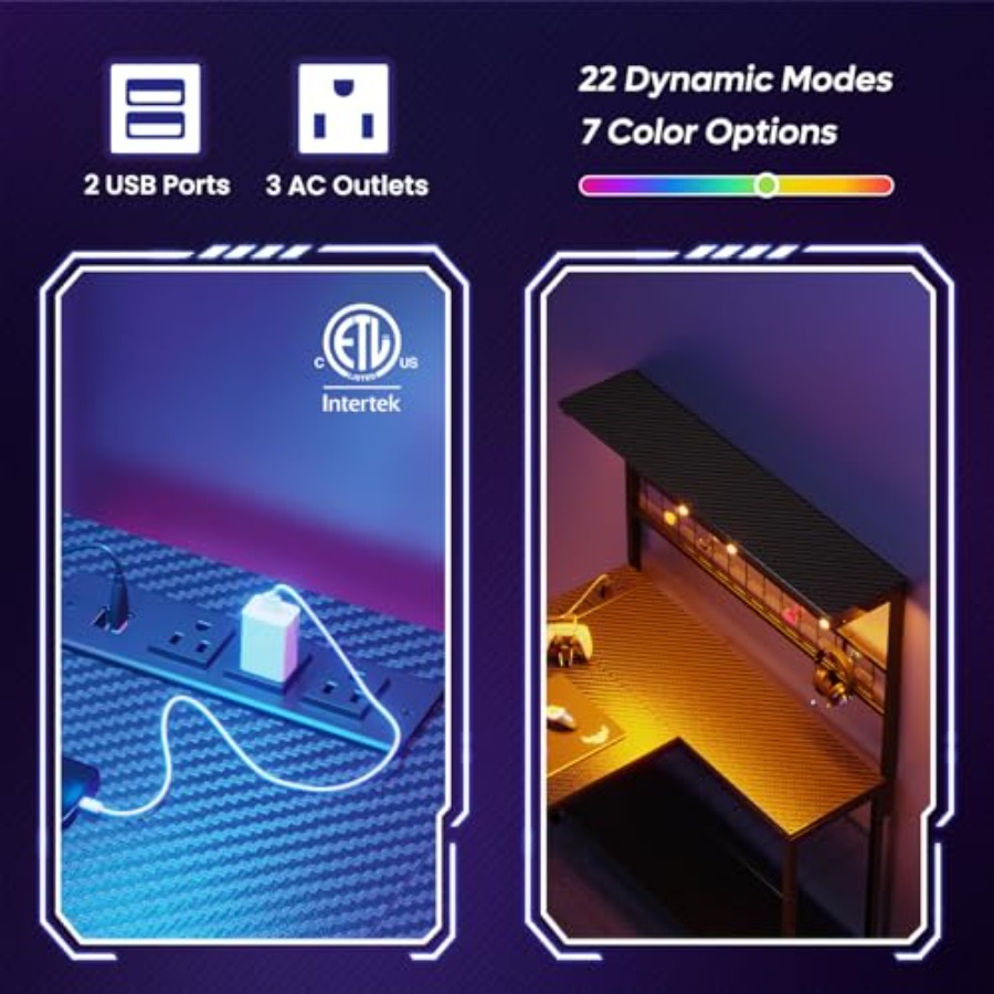 Bureau de jeu de 42 pouces ave - L Shaped Desk Setup avis et prix