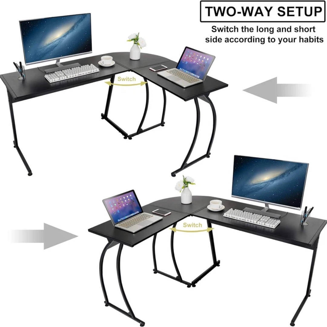 Bureau d'angle en L de 58 pouc - L Shaped Desk Setup avis et prix
