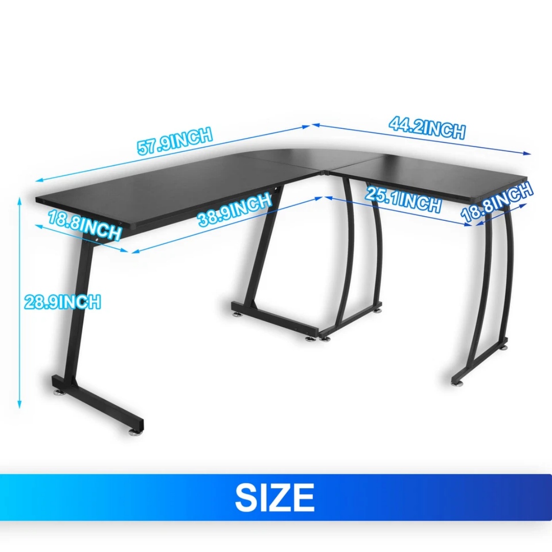 Bureau d'angle en L de 58 pouc - L Shaped Desk Setup avis et prix